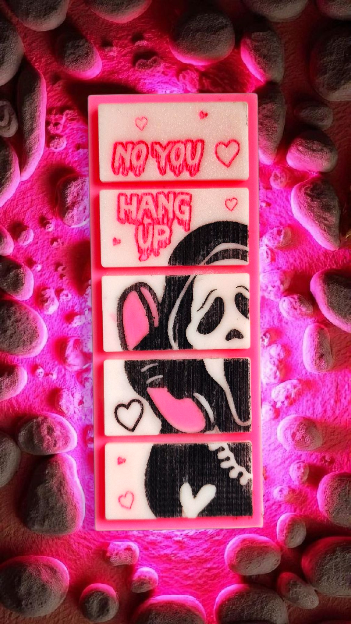 Ghost face "No, you hang up" snapbar